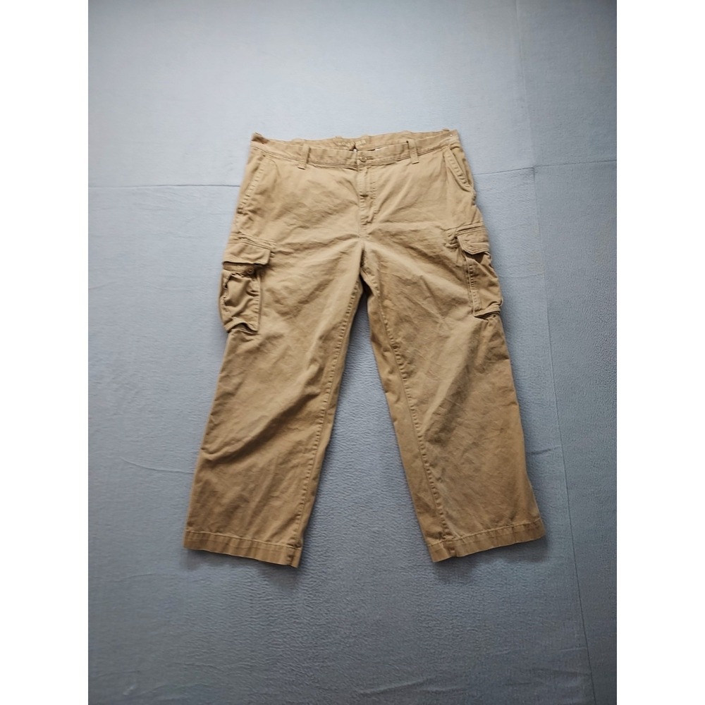 Sonoma Men Cargo Pant 42X30 Tan Baggy Y2K Paratrooper Style Pockets Outerwear‎